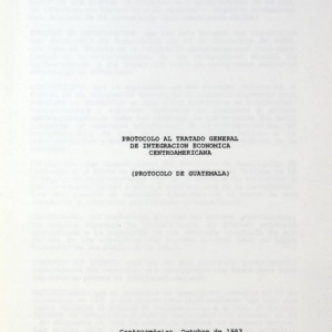 Protocolo al Tratado General de Integración Económica Centroamericana (Protocolo de Guatemala)